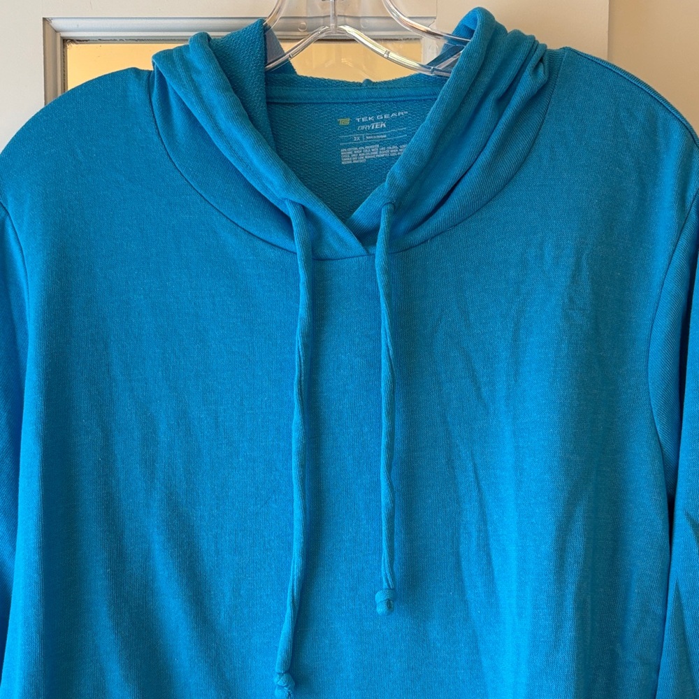 2X Tek Gear Women’s Turquoise Blue Hoodie lightweight Sweatshirt